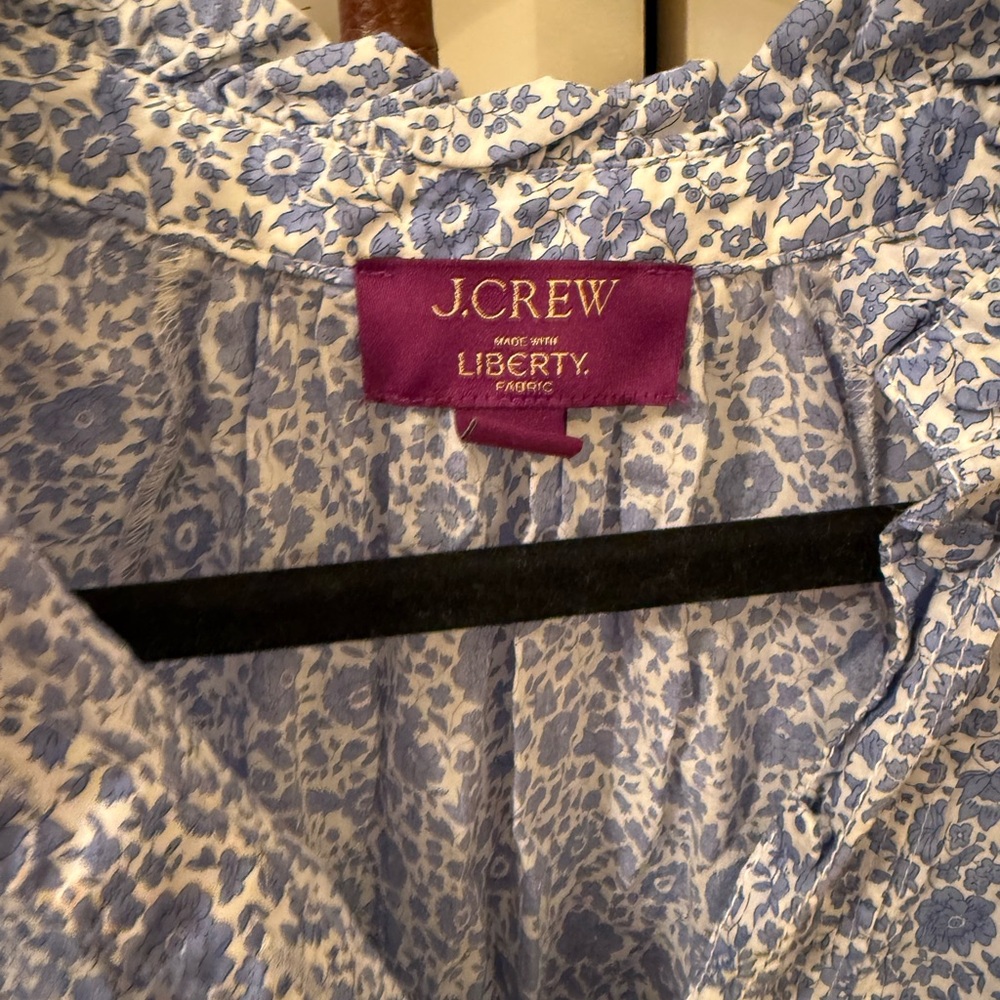 J.Crew Floral Dress in Blue and White